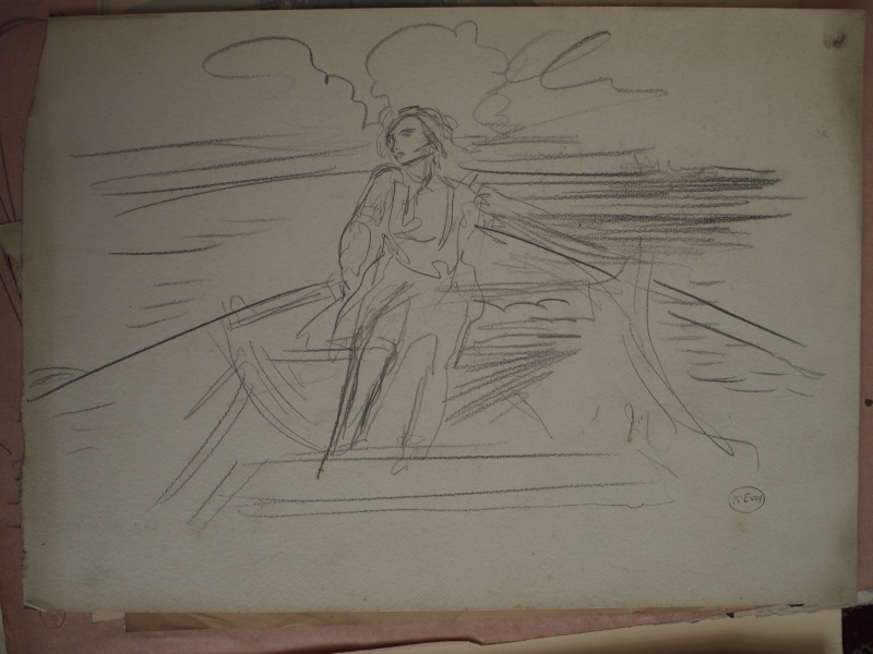girl in a skiff. Baring? Lambay ?